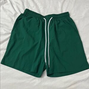 Green Drawstring Swim/Active Shorts